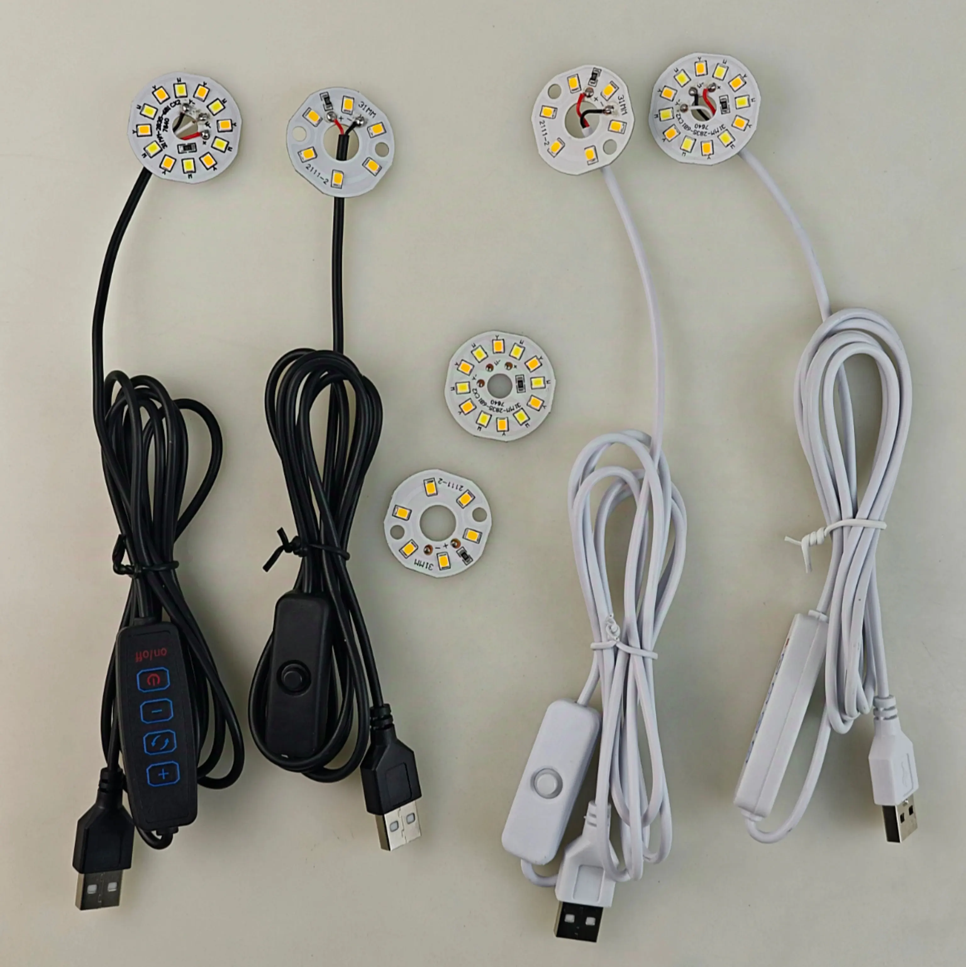 Теплый белый цвет, 5 Вт, USB светодиодные фонари, 2835 чипов, один диммер, ночной стол для чтения, книга, планшет, лампа для чтения, переключатель, кабель питания