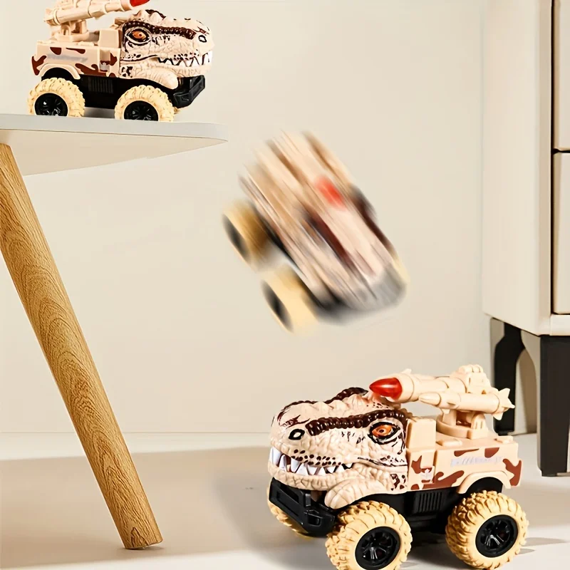 プルバック恐竜トラックおもちゃ 車輸送トラックおもちゃ 恐竜フィギュア付き 男の子用 幼児用 T-レックス恐竜ゲーム モンスタートラック