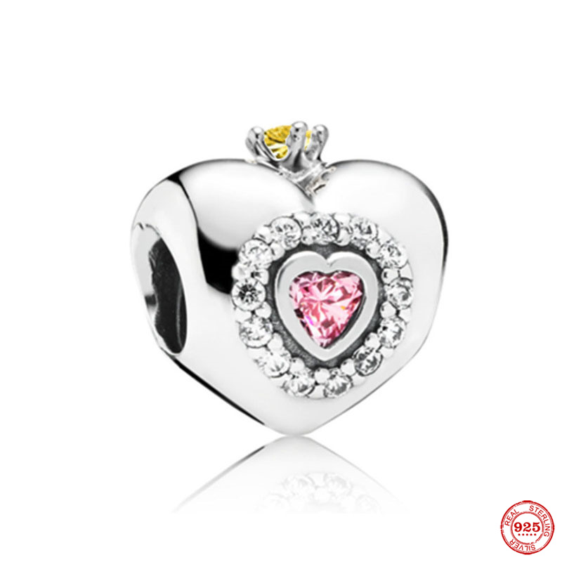 Europa 925 Argento Famiglia Fascino Misura Bracciale Originale Gioielli Ciondolo Ragazzo Ragazza Scintillante Mamma Perline Sorelle Pandora Ciondola Placcato