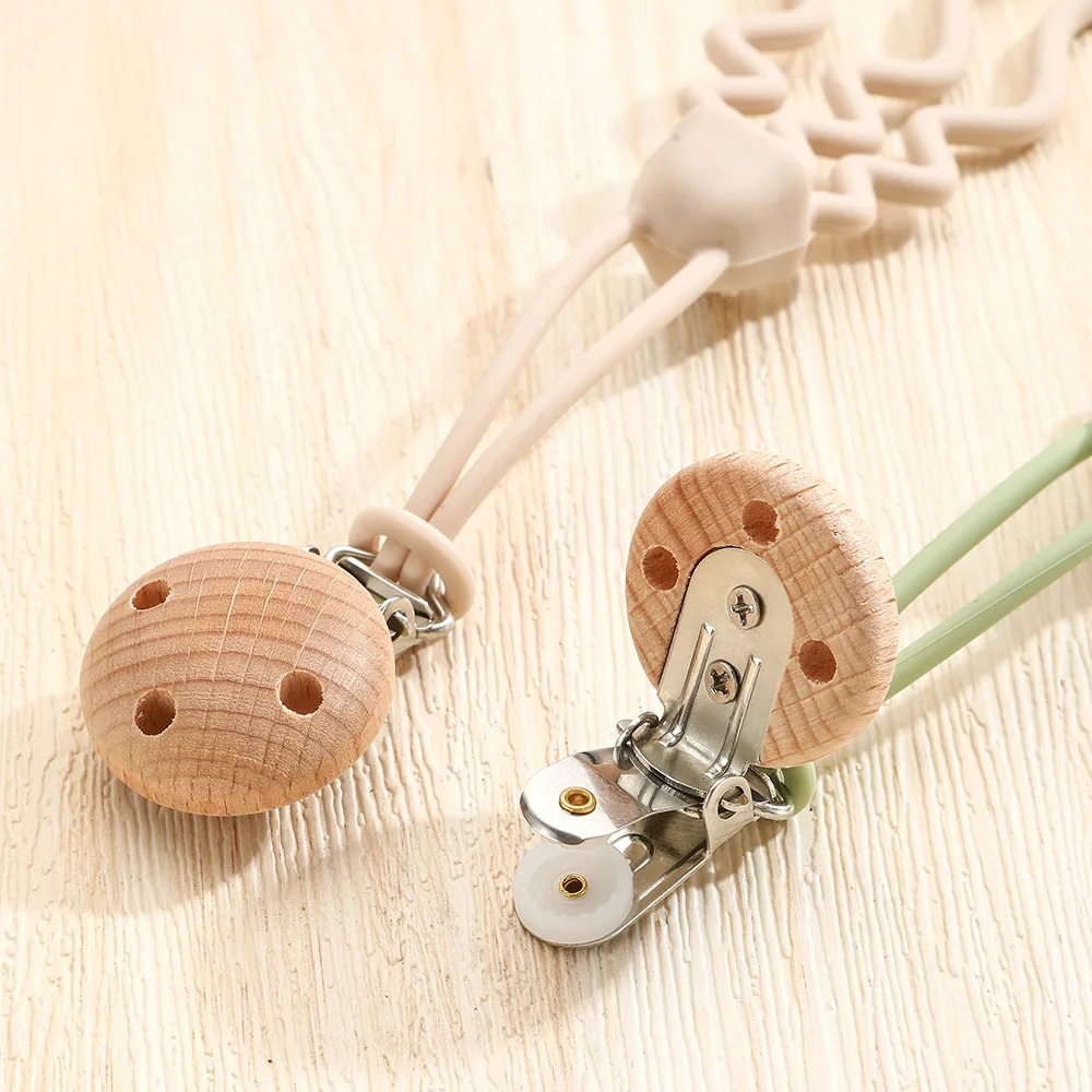 1 ชิ้นซิลิโคน Pacifier CHAIN,การออกแบบรูปทรงแมงกะพรุน,สีชมพู/ครีม,สัตว์ทะเล, เหมาะสําหรับ Pacifiers ส่วนใหญ่,ของเล่นการงอกของฟัน