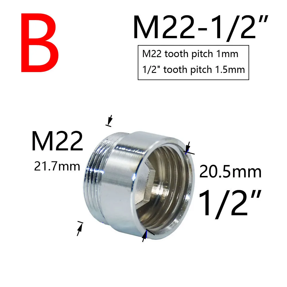 ทองเหลืองเงินก๊อกน้ํา Coupler 1/2 ถึง M16 M18 M20 M22 M24 M28 ด้ายอุปกรณ์เชื่อมต่อสําหรับ Bubbler ห้องครัวและห้องน้ํา