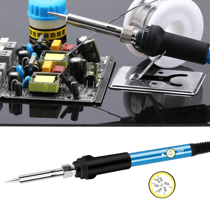 Kit de Réparation de Fer à Souder EU/US, 220V/110V, Outil Électrique, 60W, Pointe Chauffante, Température Réglable