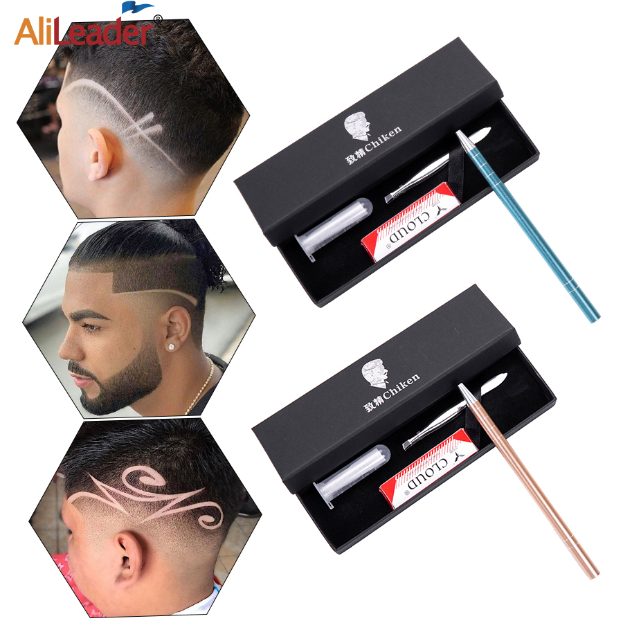 Pluma de afeitar para tatuaje de cabello, pluma para diseño de arte del cabello y estilismo de cejas, accesorios profesionales para estilismo de cabello y peluquero