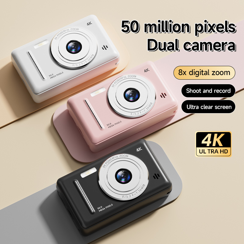4K Digital Retro Camera With 50 Million Ultra HD Pixels Auto Focus CCD Portable Card Camera Dual Flash Anti Shake Entry-level