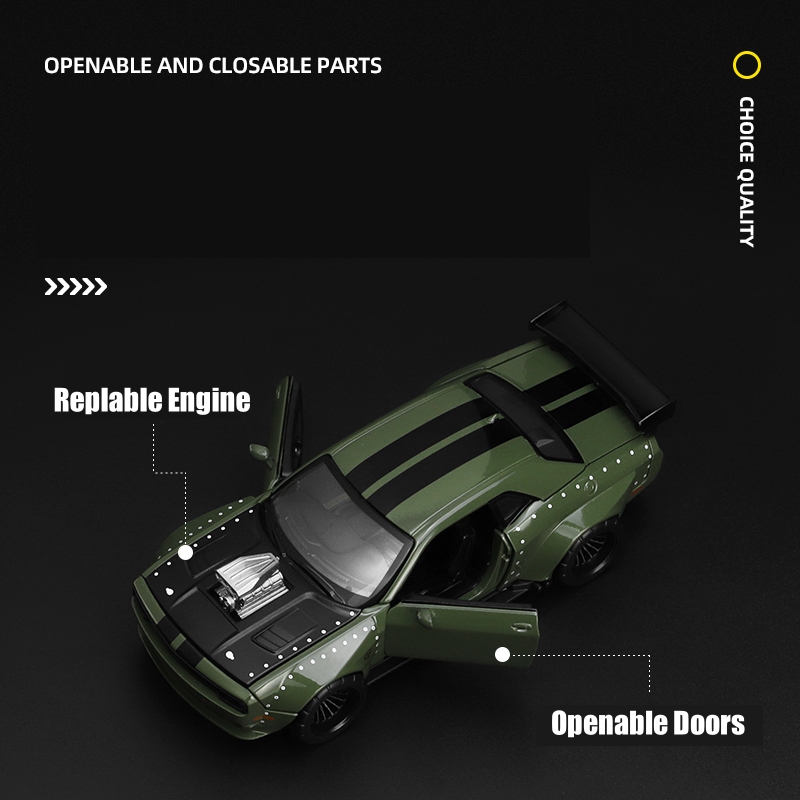 CCA COOL CHIC AUTO 1/36 Dodge Challenger SRT Hellcat Assembled Modified Toy Car Model Diecast Alloy Miniature Collection Gift