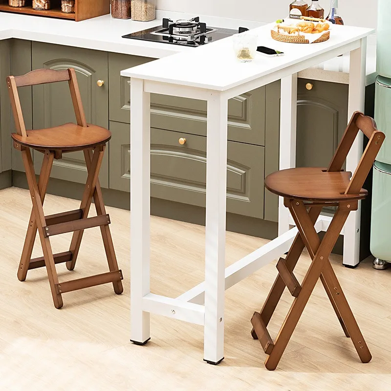Simple foldable bar chair high stool bar high sense chair stool with backrest front desk living room home