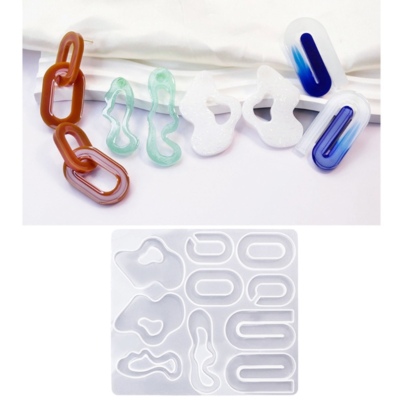 R3MC-moldes de silicona para pendientes irregulares, joyería DIY, molde de resina epoxi, antiadherente