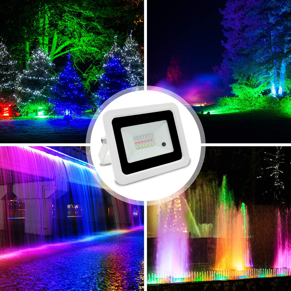 Proyector LED RGB 20W 30W 50W 100W luces LED RGB IP68 foco LED impermeable 110V / 220V proyector de Navidad al aire libre