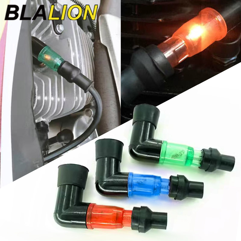 BLALION オートバイフラッシュスパークプラグキャップ Universall オートバイ点火スパークプラグキャップ 90 度点滅スパークプラグキャップモト
