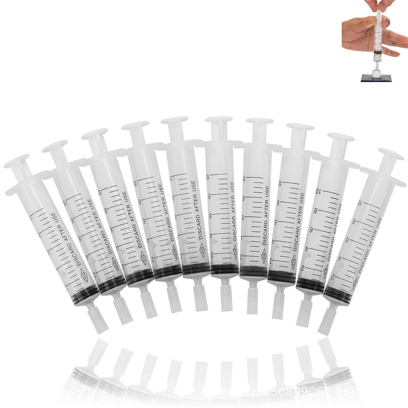 Jeringa inyectora de plástico desechable, sin aguja, para medición de nutrientes de laboratorio, alimentador de alimentos para mascotas pequeñas (sin aguja), 10 Uds., 2024