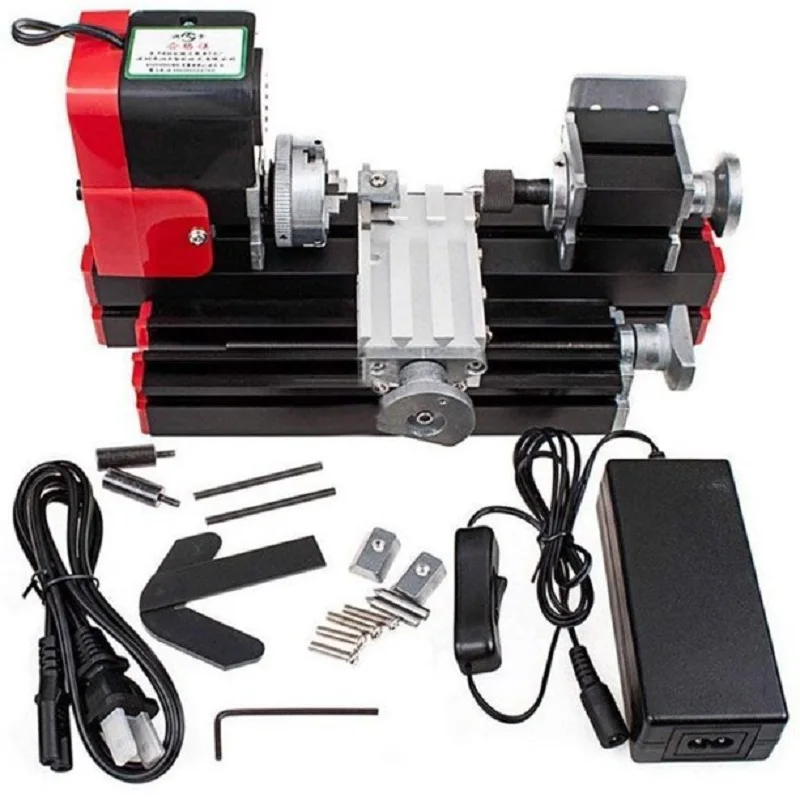 Mini torno de madeira 12v dc 2a 24w multiuso 20000rpm máquina de torno rotativo de metal ferramenta para trabalhar madeira ferramenta diy
