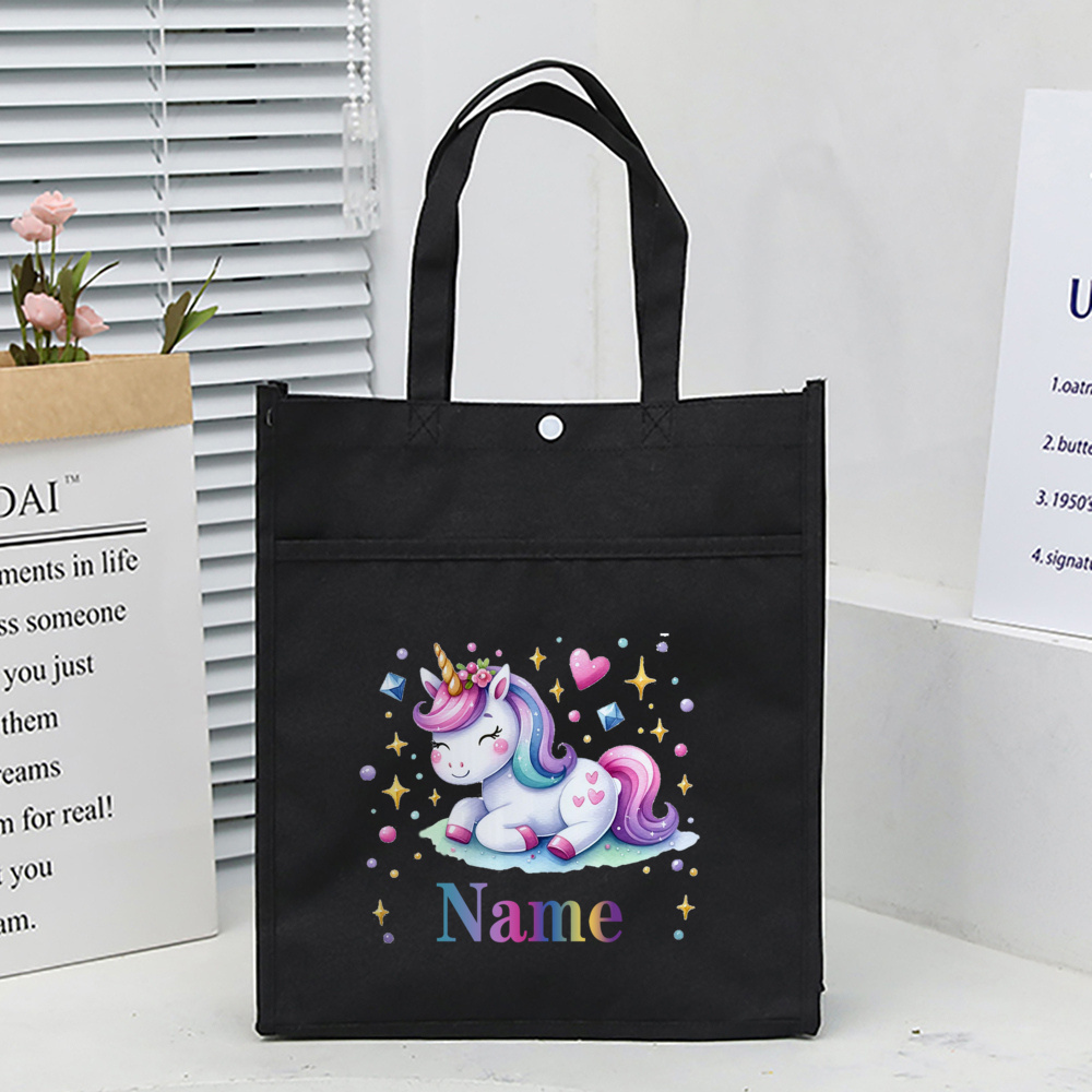 Spersonalizowana torba na książki dla dzieci Homeschool Unicorn Rocket z imieniem Torby na książki dla dzieci Tornister dla dzieci Prezent urodzinowy dla dzieci