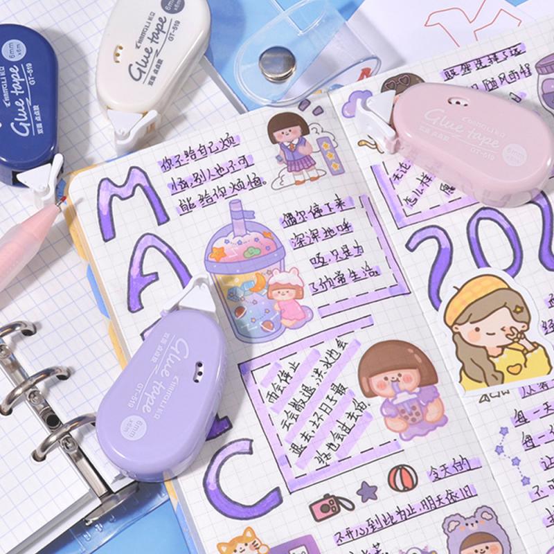 1 ~ 8ชิ้น6ม. * 6มม. กาวสองหน้าอัลบั้มภาพปะติดลูกกลิ้งเครื่องเขียนโรงเรียน