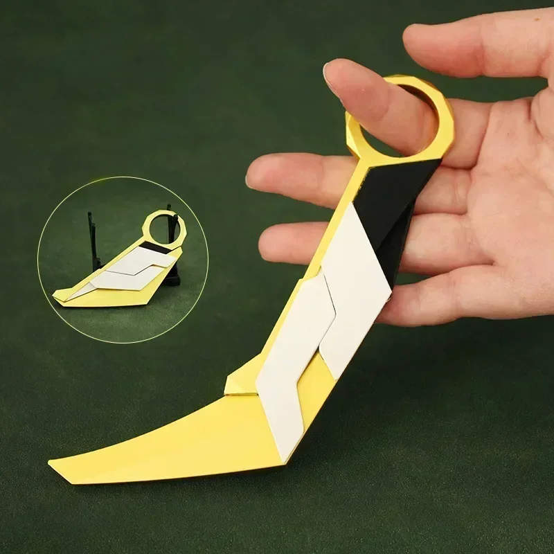 16 ซม.Valorant เกมอุปกรณ์ต่อพ่วงอาวุธรุ่น Karambit Uncut Balisong ของเล่นดาบคอสเพลย์โลหะของขวัญคอลเลกชันเด็กเครื่องประดับ