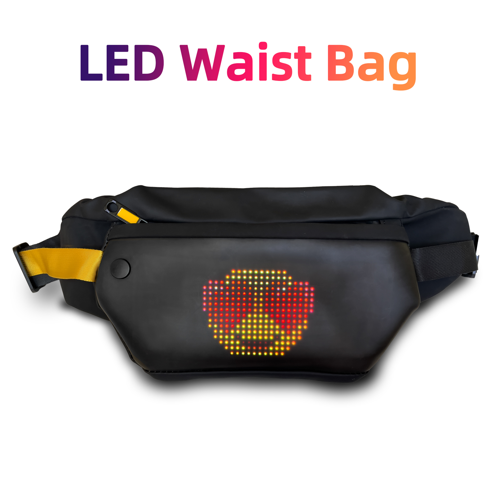 LED-scherm Sling Bag Pixel Art Daypack Waterdicht Verzacht PU-materiaal voor reclame Fietsen Wandelen Buiten Draagbare tas