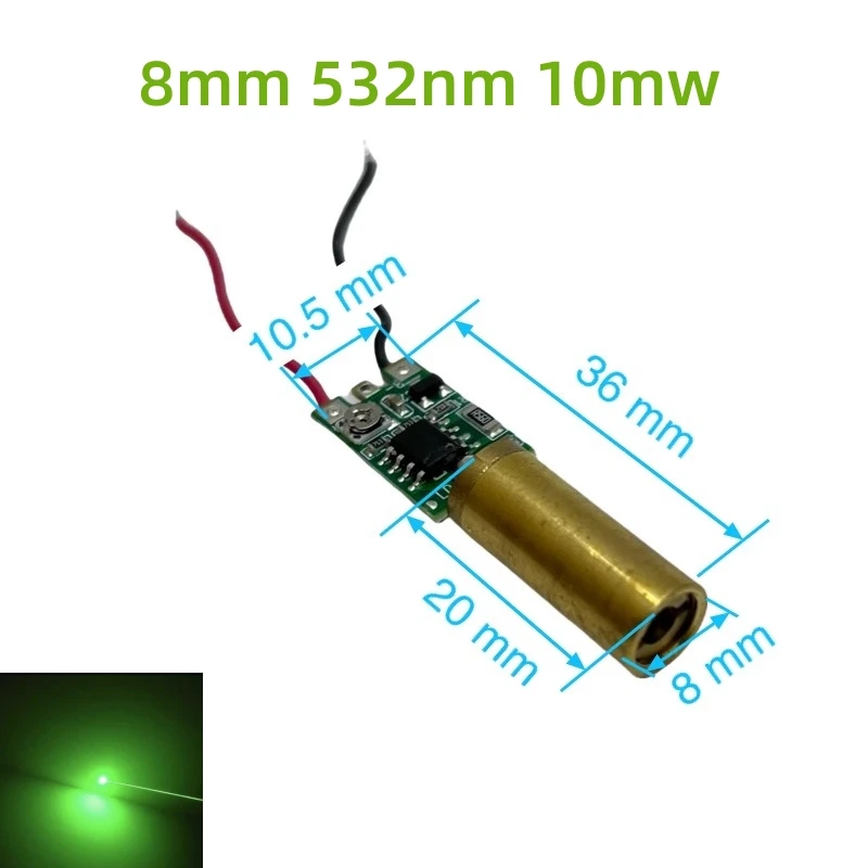 Green dot diameter 8mm laser head 532nm 10mw laser sight, laser indicator light, laser module