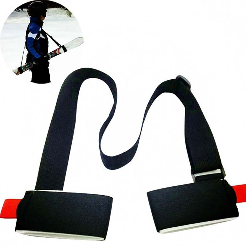 1-3 stücke Skifahren Pole Schulter Hand Träger Lash Griff Strap Einstellbare Buck Haken Schleife Schutz Schwarz Nylon Ski griff Strap Tasche