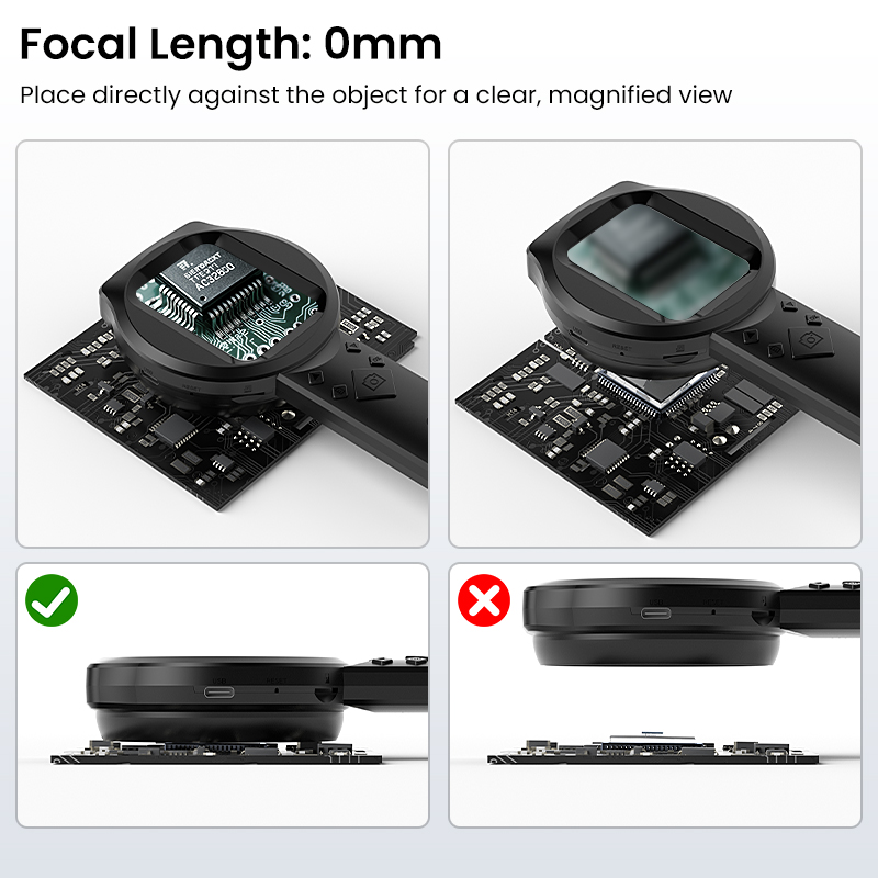 2.8'' IPS Digital Magnifier HD 1080P 100X Portable Microscope Handheld Mignifying Glass for Electronics Repair Check Jewelry