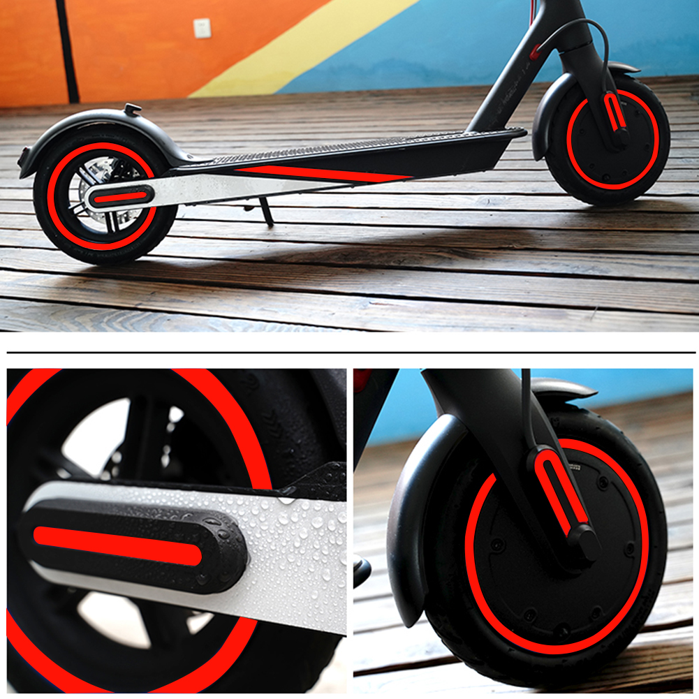 Tira de advertencia de conducción nocturna para patinete Xiaomi Mijia M365, pegatina reflectante de PVC, accesorios impermeables para patinete