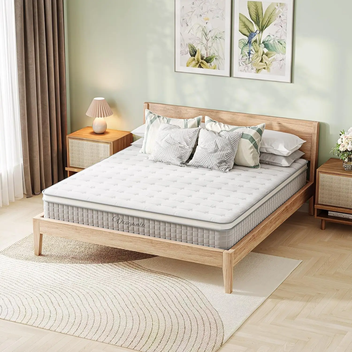 3FT Single Mattress, 9.6 Inch Pocket Sprung Mattress Single with Breathable Foam and Individually Wrapped Spring - Med