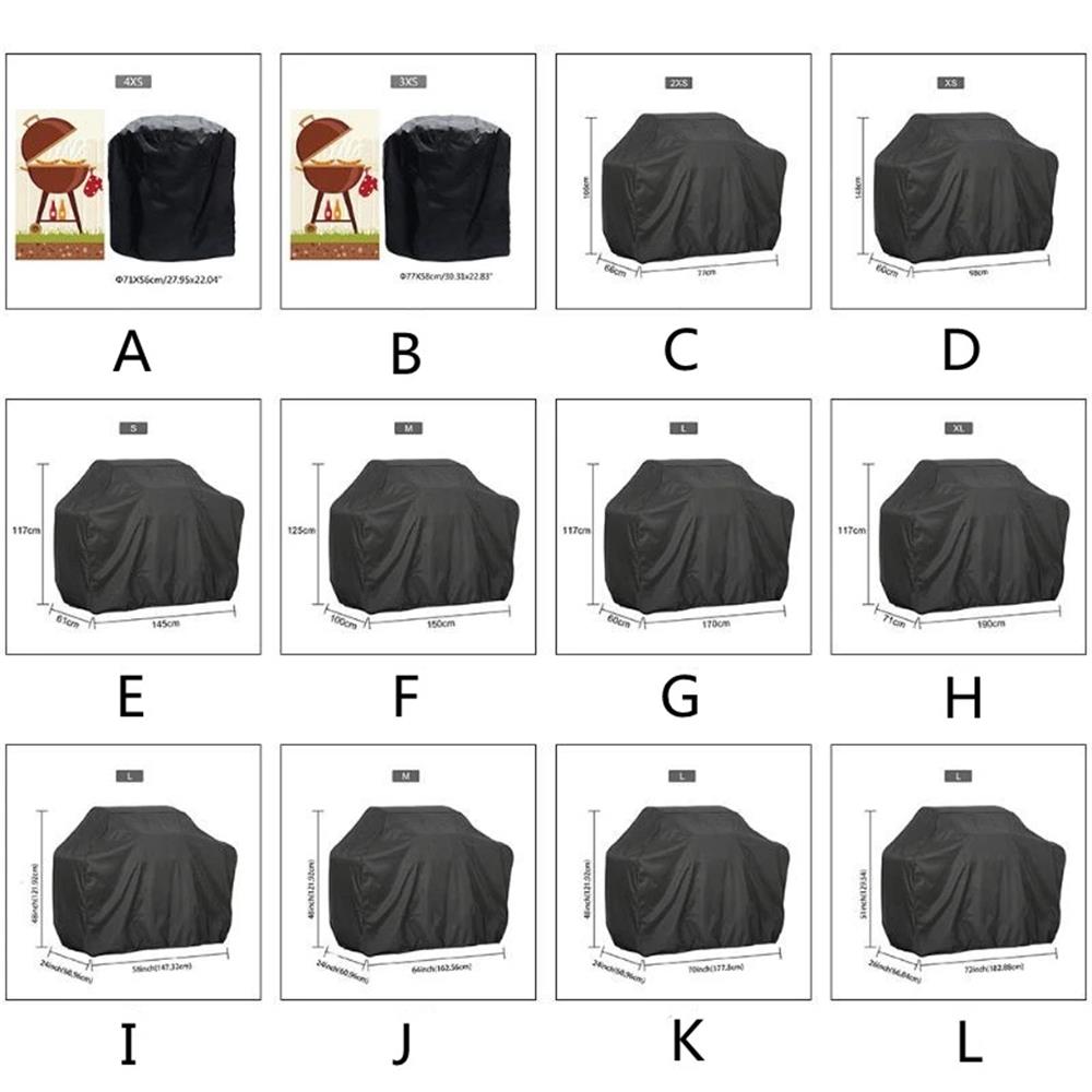 BBQ Cover Outdoor Dust Waterproof Weber Heavy Duty Grill Cover Rain Protective Outdoor Barbecue Cover Round