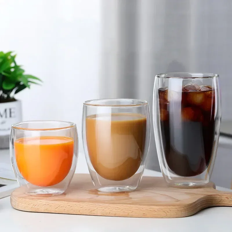 Chịu Nhiệt Dán Tường 2 Cốc Thủy Tinh 80-650Ml Bia Cà Phê Sữa Nước Ly Trong Suốt Cốc Sỉ Kính Drinkware cốc Tập Uống Bộ Quà Tặng