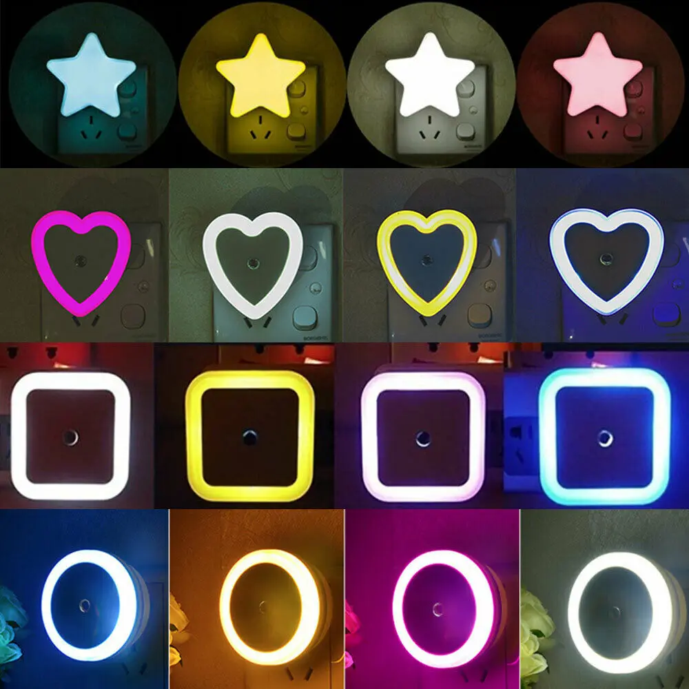 Lichtsensor Mini niedliche Wandstecker in LED Nachtlichter Auto Sensor Nachttischlampe für Schlafzimmer Kinderzimmer Flur Korridor Treppe