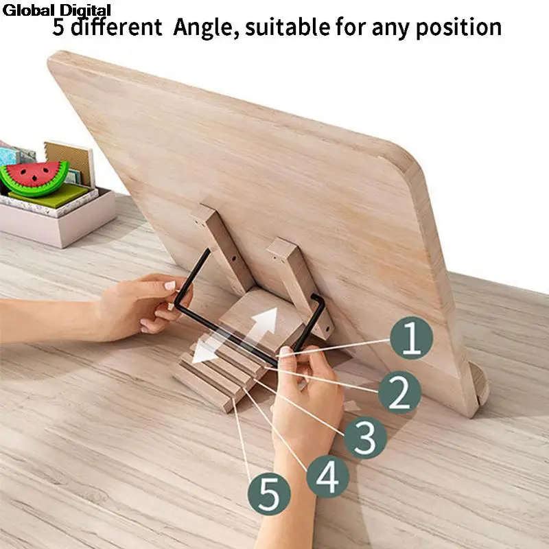 Adjustable Wood Reading Rest Tablet  Book Holder Foldable Cook Home Study Room Desk Organizer 2022 Book Holder  Book Organizer
