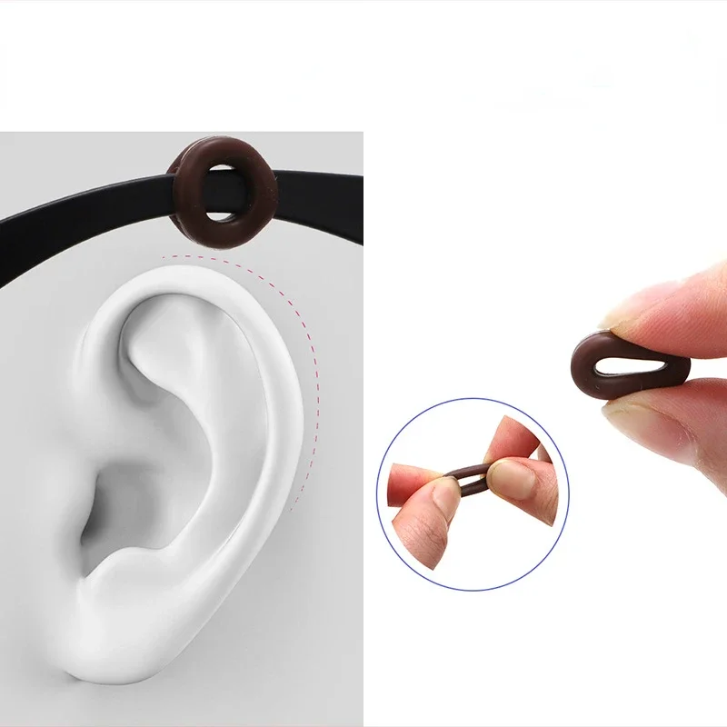 10pcs Anti-SLIP ซิลิโคนหูแว่นตาแว่นตาขาหู Hook Stopper Bracket Fastener อุปกรณ์เสริม Temple TIP ผู้ถือแว่นตา