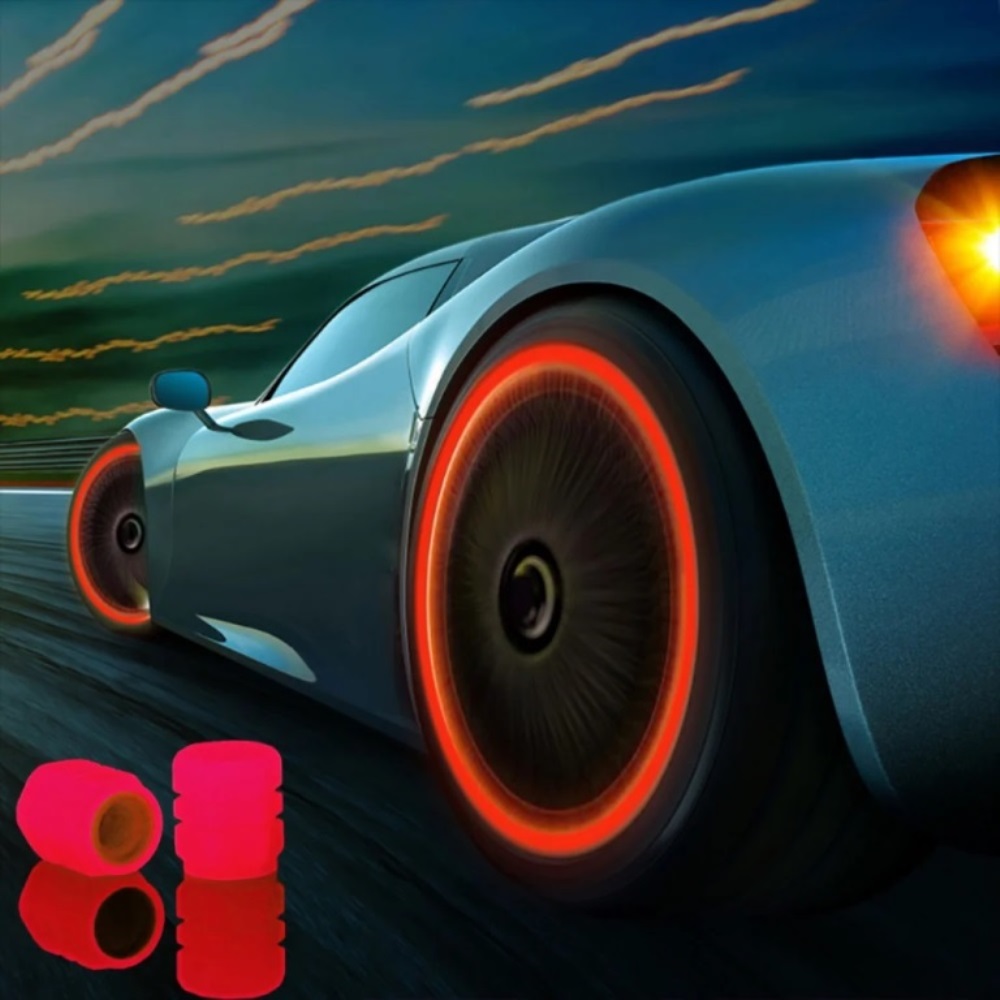 Luminous Fluorescent Valve Caps, Noite Brilhando Decoração, Carro, Motocicleta, Cubo de roda de bicicleta, Stem Cap, Styling Acessórios Do Carro, 20 pcs