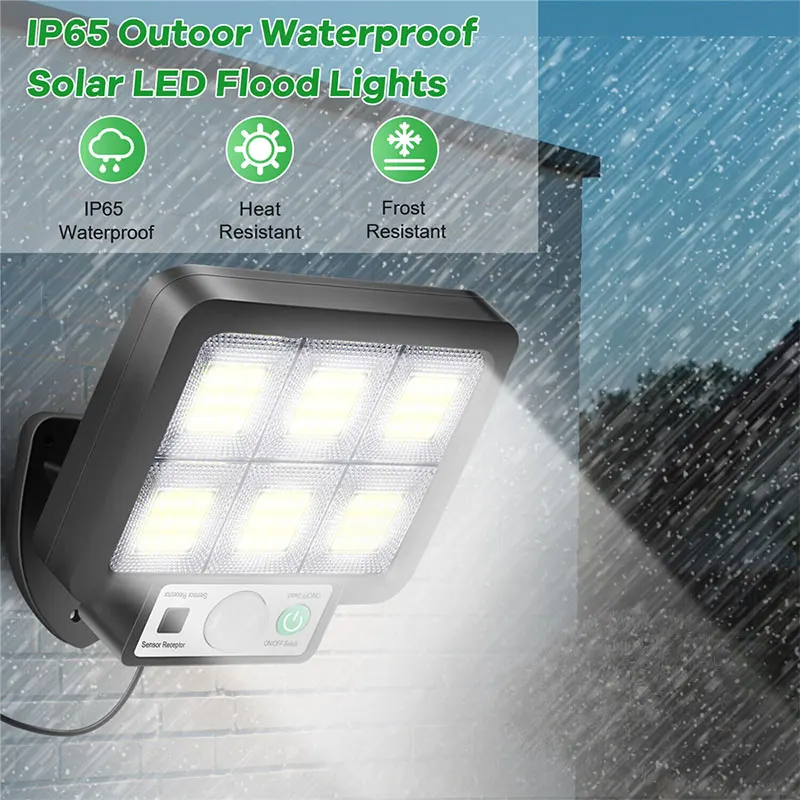 Ao ar livre à prova dwaterproof água de emergência rua jardim segurança decoração lâmpada led solar divisão lâmpada parede sensor movimento luz solar 3 modo