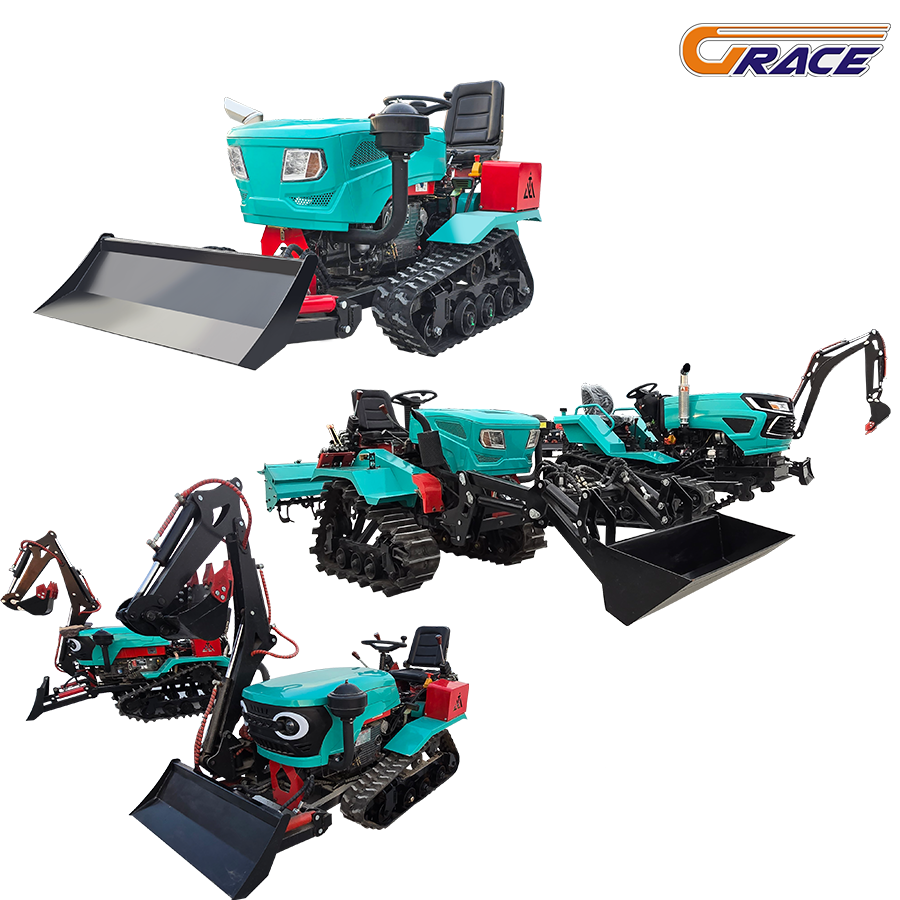 Машина 5 в 1, широко используемая сельскохозяйственная техника, небольшое оборудование для сельского хозяйства риса, мини-гусеничный трактор с экскаватором