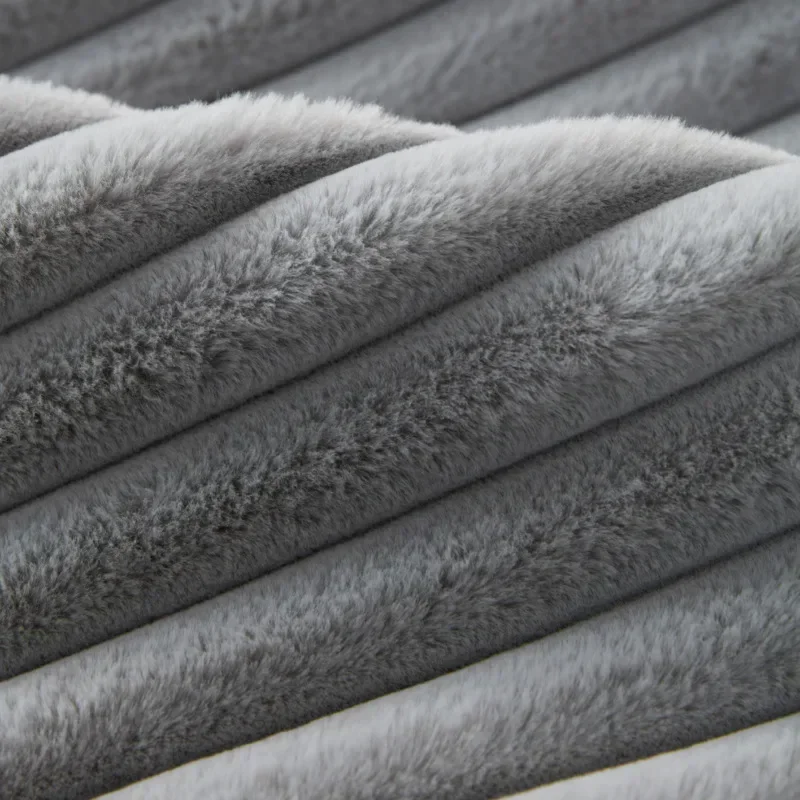 Super Soft Rabbit Plush Quilted Sofa Towel Winter Warm Thick Plush Couch Cover L-shaped Sectional Anti-slip Sofa Cover