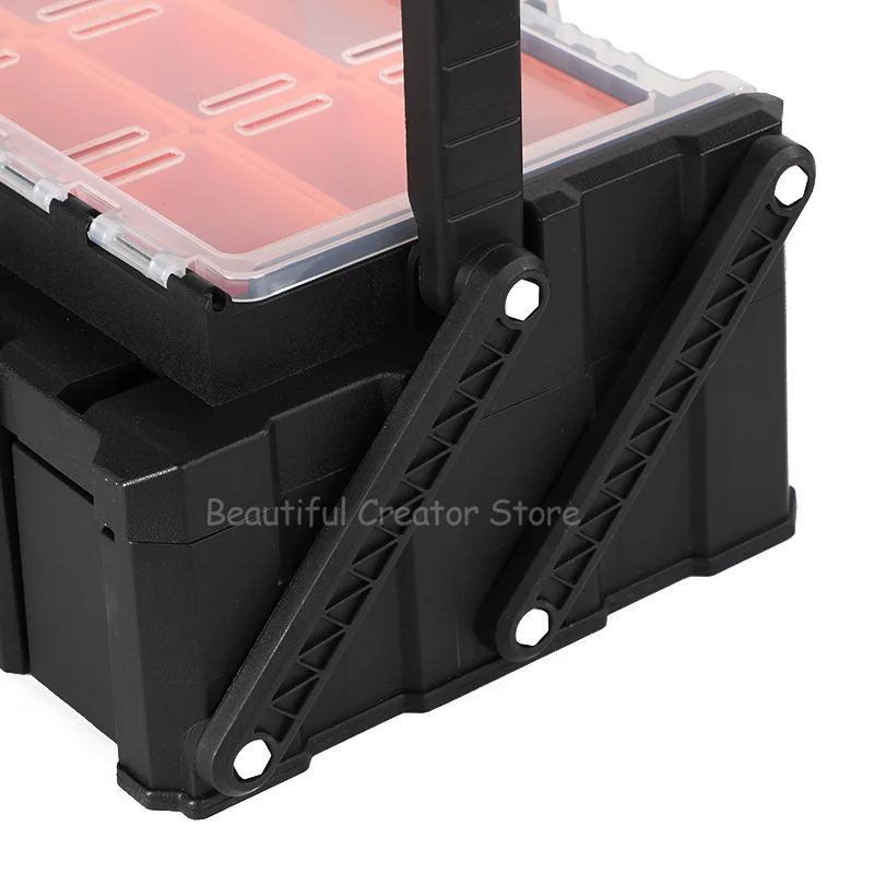 Portable Tool Box Parts Storage Box Hardware Screws Organizer Box Multi-grid Tool Case Plastic Tool Arrangement Box