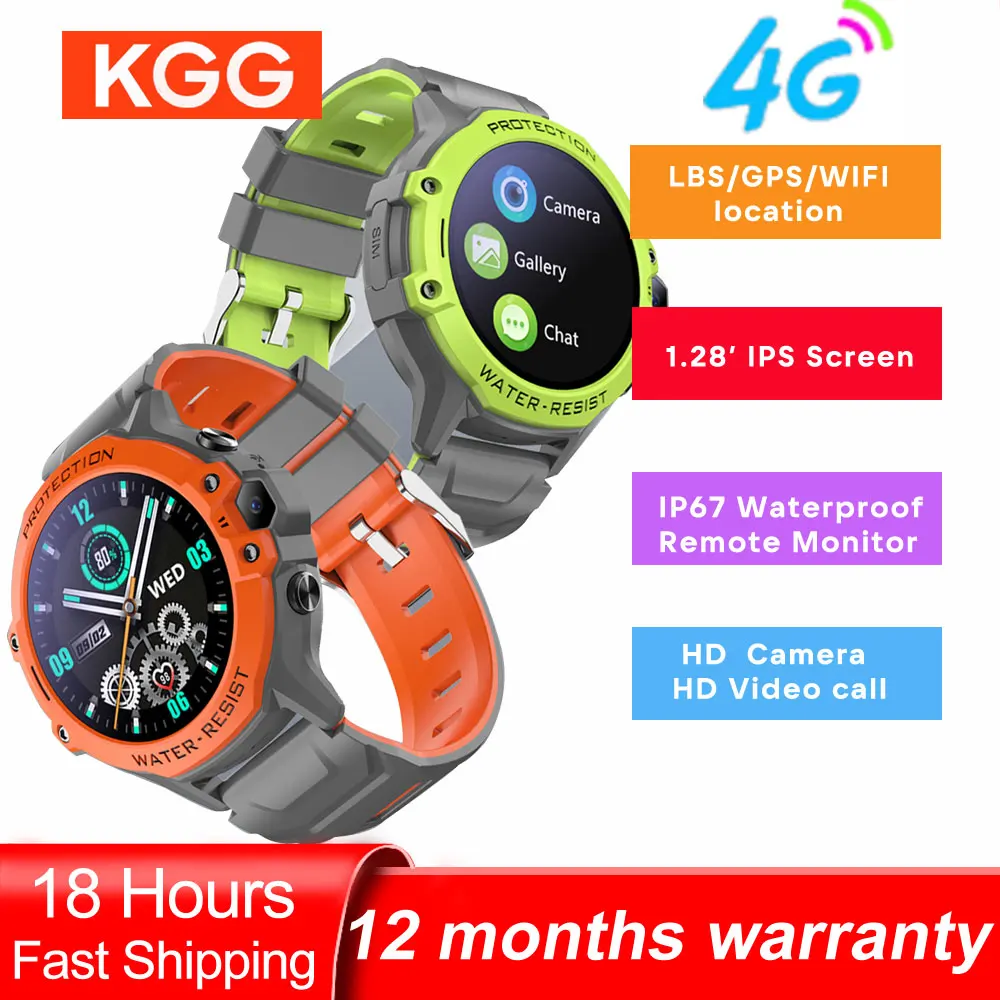 4G เด็กสมาร์ทนาฬิกาโทรศัพท์ GPS LBS WIFI Location SOS Video Call REMOTE Monitor IP67 กันน้ํา Smartwatch นาฬิกาเด็ก 2024