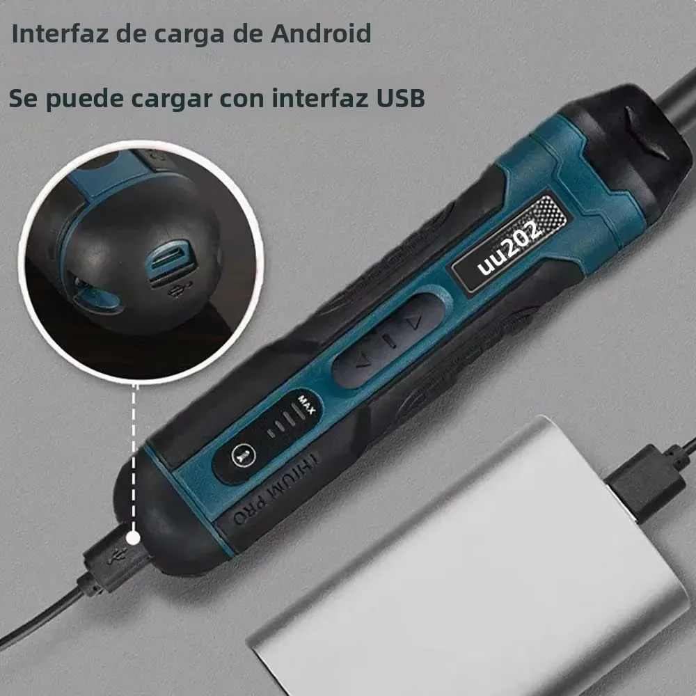Mini juego de destornilladores eléctricos, recargable por USB, 1300mah, taladro eléctrico de ajuste, Kit de herramientas de reparación de torsión de desmontaje multifunción