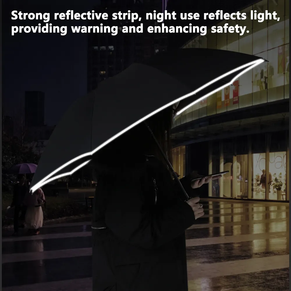 Paraguas de protección solar totalmente automático, plegable, impermeable, con linterna LED, UV, resistente a la lluvia y al viento