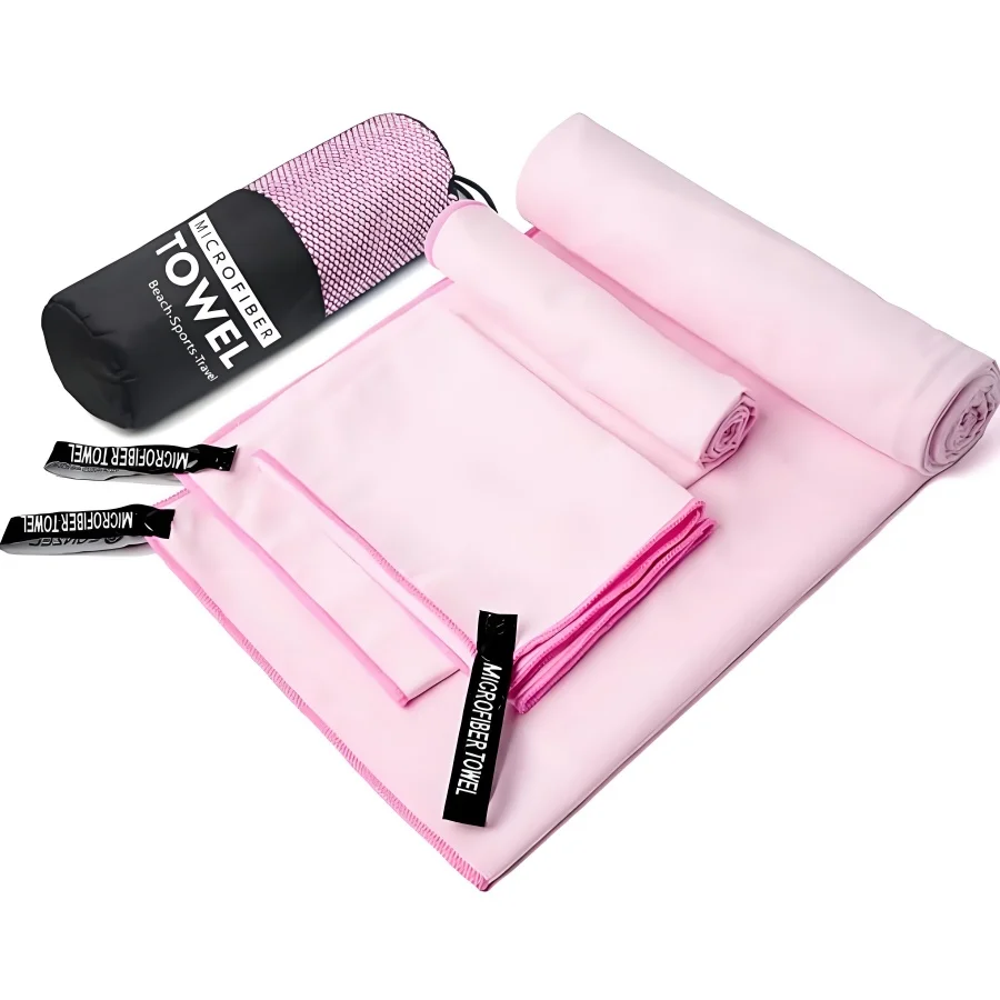 3-teiliges, schnell trocknendes Strandtuch, Mikrofaser-Reisehandtuch, 3 Größen in 1 Packung, schnell trocknendes Handtuch-Set für Camping, Strand, Fitnessstudio, Sport, Yoga