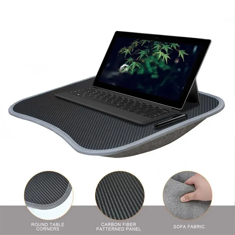 Mesa multifuncional para laptop com almofada e preenchida com partículas de espuma, mesa pequena de travesseiro, mouse pad rígido, mesas grandes para computador