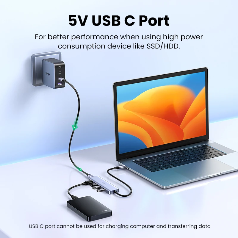 UGREEN-Hub con 4 puertos USB tipo C a USB 3,0, adaptador divisor para MacBook Pro, iPad Pro, Samsung Galaxy Note 10, S10