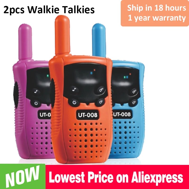 Mini Walkie Talkie portátil para niños, transceptor de mano de largo alcance, Walkie-Talkie portátil, Radio bidireccional, regalos para niños y niñas, 2 uds.