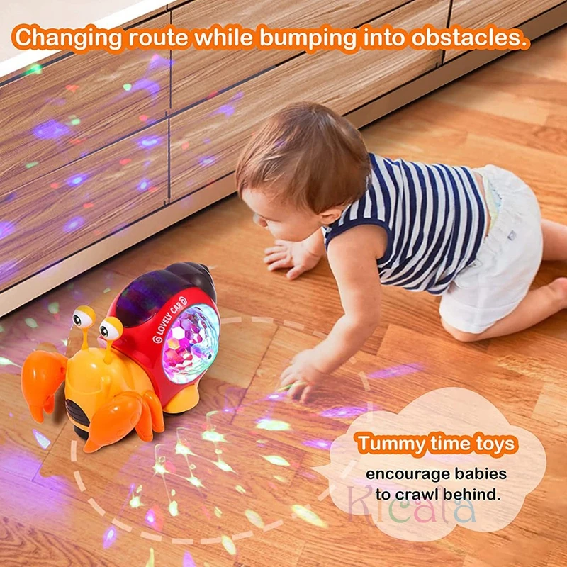 Crawling Crab ของเล่นเด็กเพลง Light Up Interactive ของเล่นดนตรีสําหรับทารกเต้นรํา Crawling ของเล่นค่าเฉลี่ยเด็กวัยหัดเดินของเล่น 0 12
