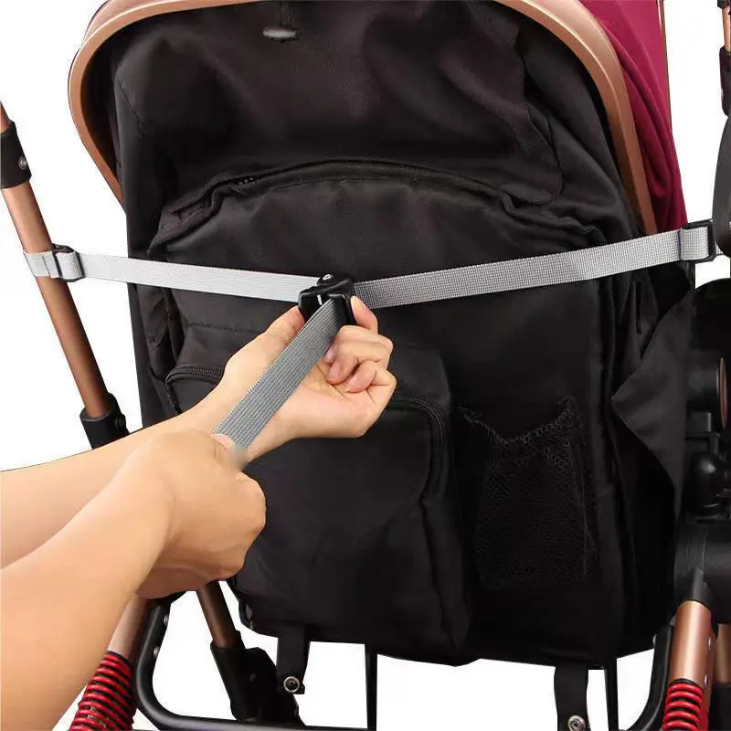 Acessórios para carrinho de bebê com ajuste de encosto e fivela espessa de nylon, guarda-chuva contínuo, acessórios para carro com antiderrapante