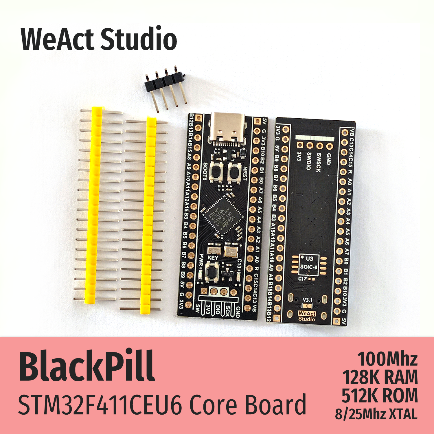 WeAct BlackPill STM32F411CEU6 STM32F411 STM32F4 STM32 Placa central Placa de aprendizaje Desarrollo Micropython