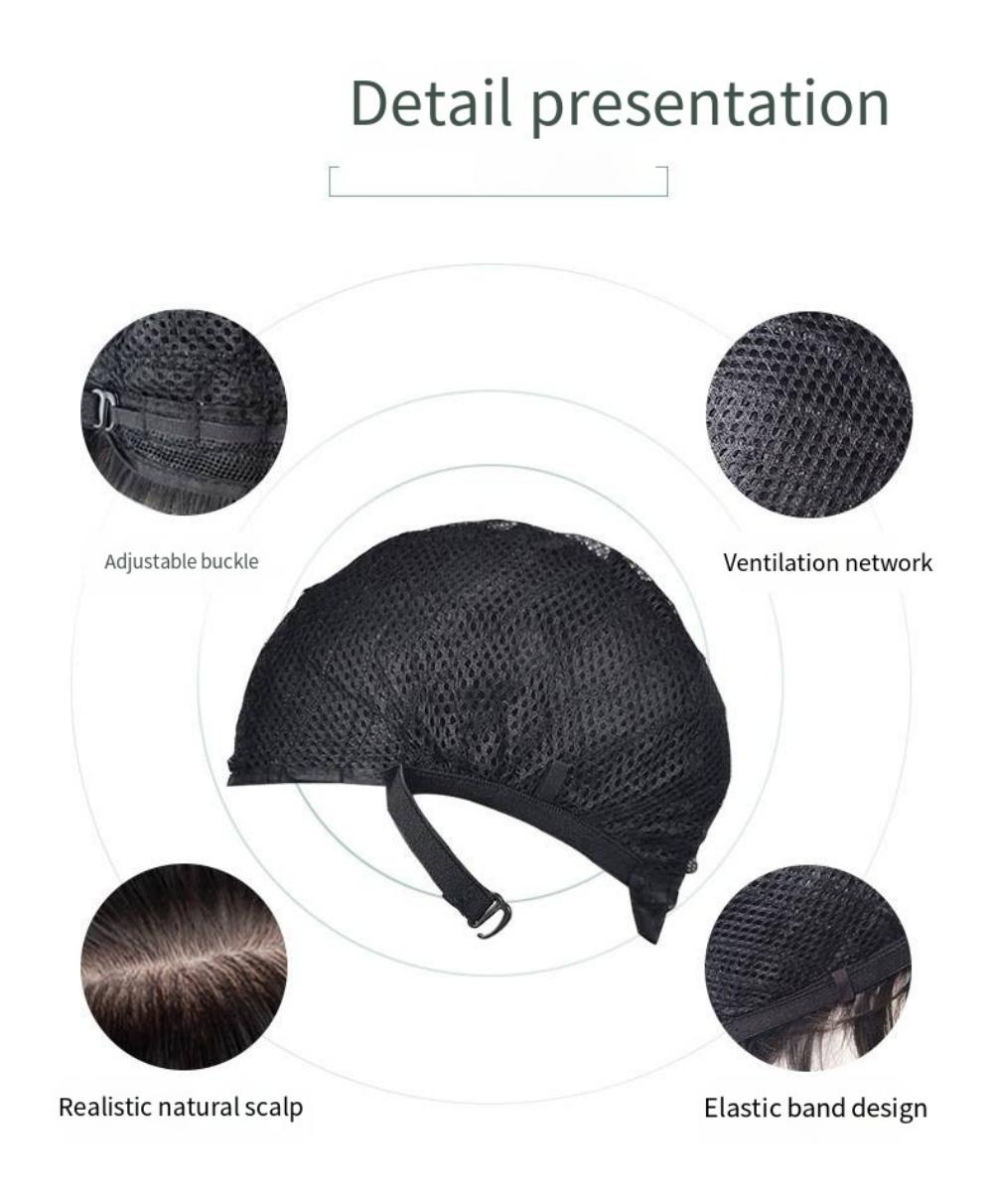 วิกผมสังเคราะห์สีดําผู้หญิงผมยาวตรงธรรมชาติ Bangs ผมทุกวันสวมใส่ทนความร้อน Full Head Cover