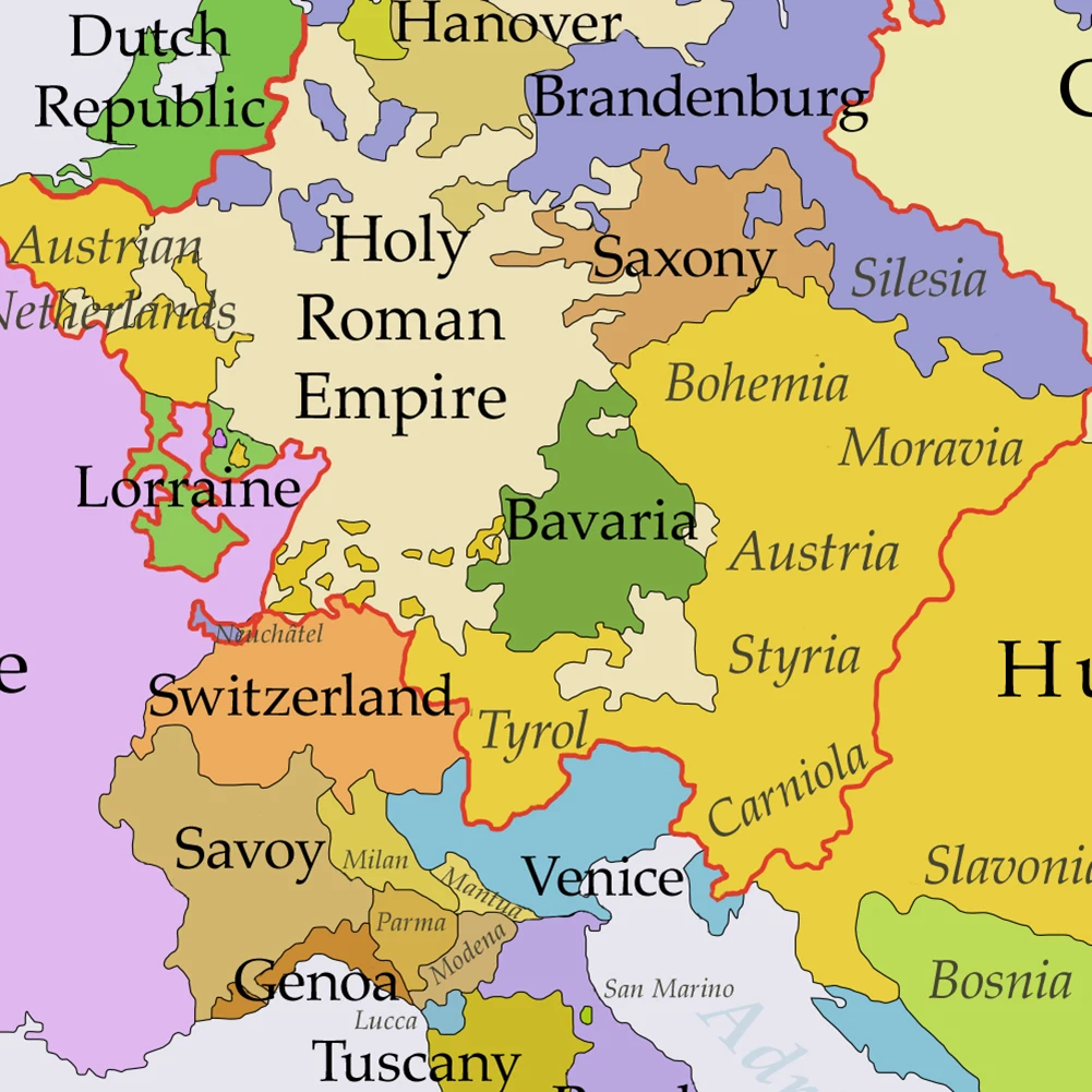 150*100 cm 유럽지도 1700-1850 년 대형 포스터 비닐 부직포 캔버스 회화 교실 홈 장식 학용품