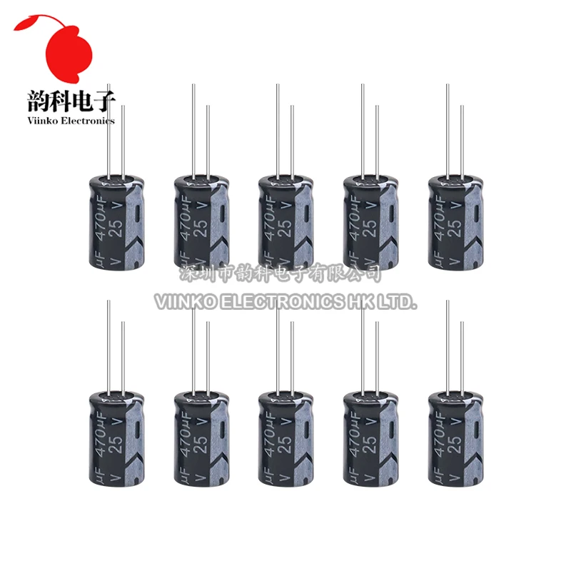 Condensador electrolítico de aluminio de 25V 10UF 22UF 33UF 47UF 100UF 220UF 470UF 680UF 1000UF 2200UF 3300UF 4700UF 6800UF 22000UF