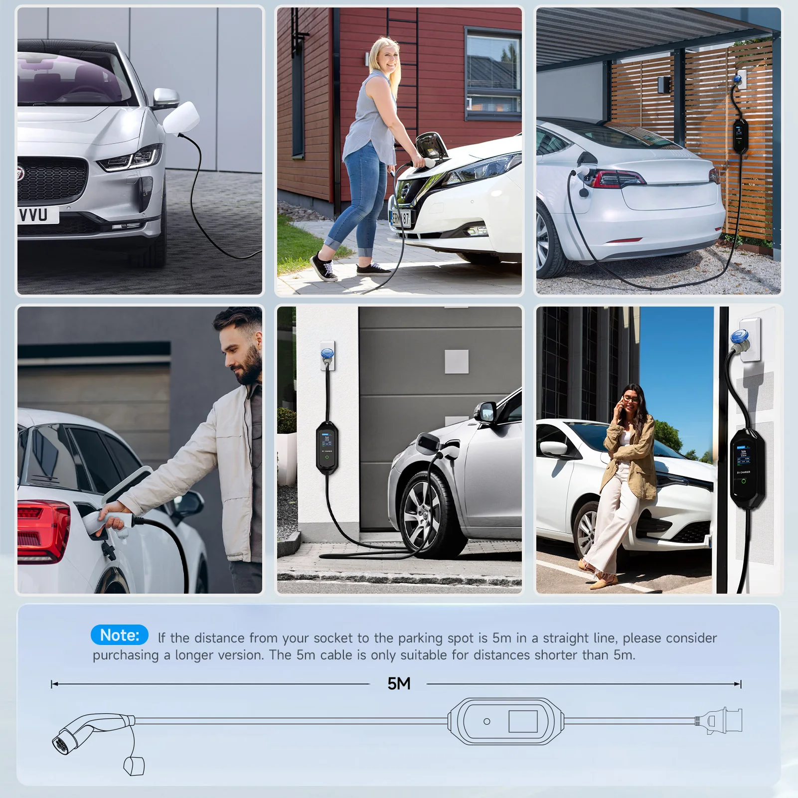 AFYEEV 32A 7.2KW przenośna ładowarka EV Type2 IEC62196-2 ładowarka pojazdu elektrycznego EVSE kabel ładujący Wi-Fi Bluetooth kontrola aplikacji