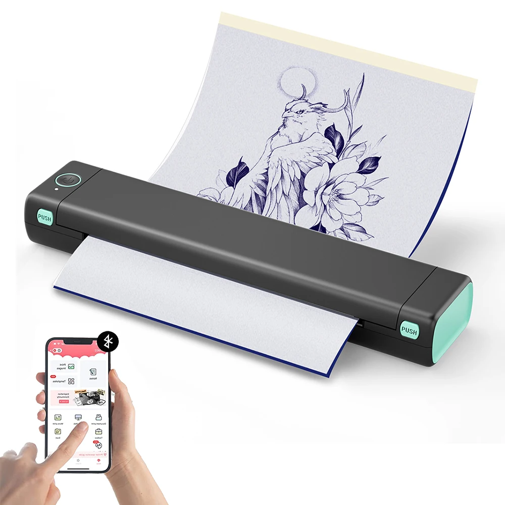 Machine de tatouage à transfert thermique sans fil, imprimante à galets de tatouage, prend en charge l'impression de galets de papier de transfert de tatouage