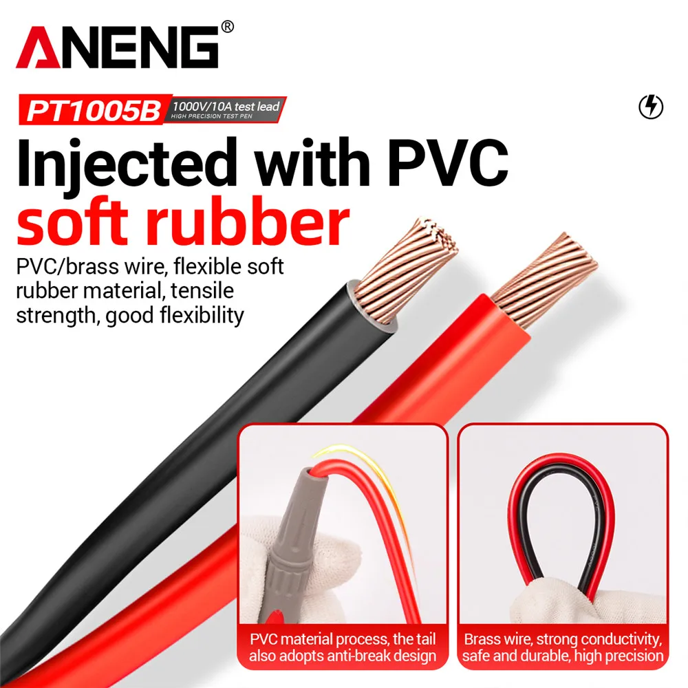 ANENG PT1005B 10A 1000V DIGITAL MULTIMETER Probe Universal ทดสอบเข็ม PIN ปากกาลวดชุดสายเคเบิล Current เครื่องทดสอบโวลต์มิเตอร์ลวด